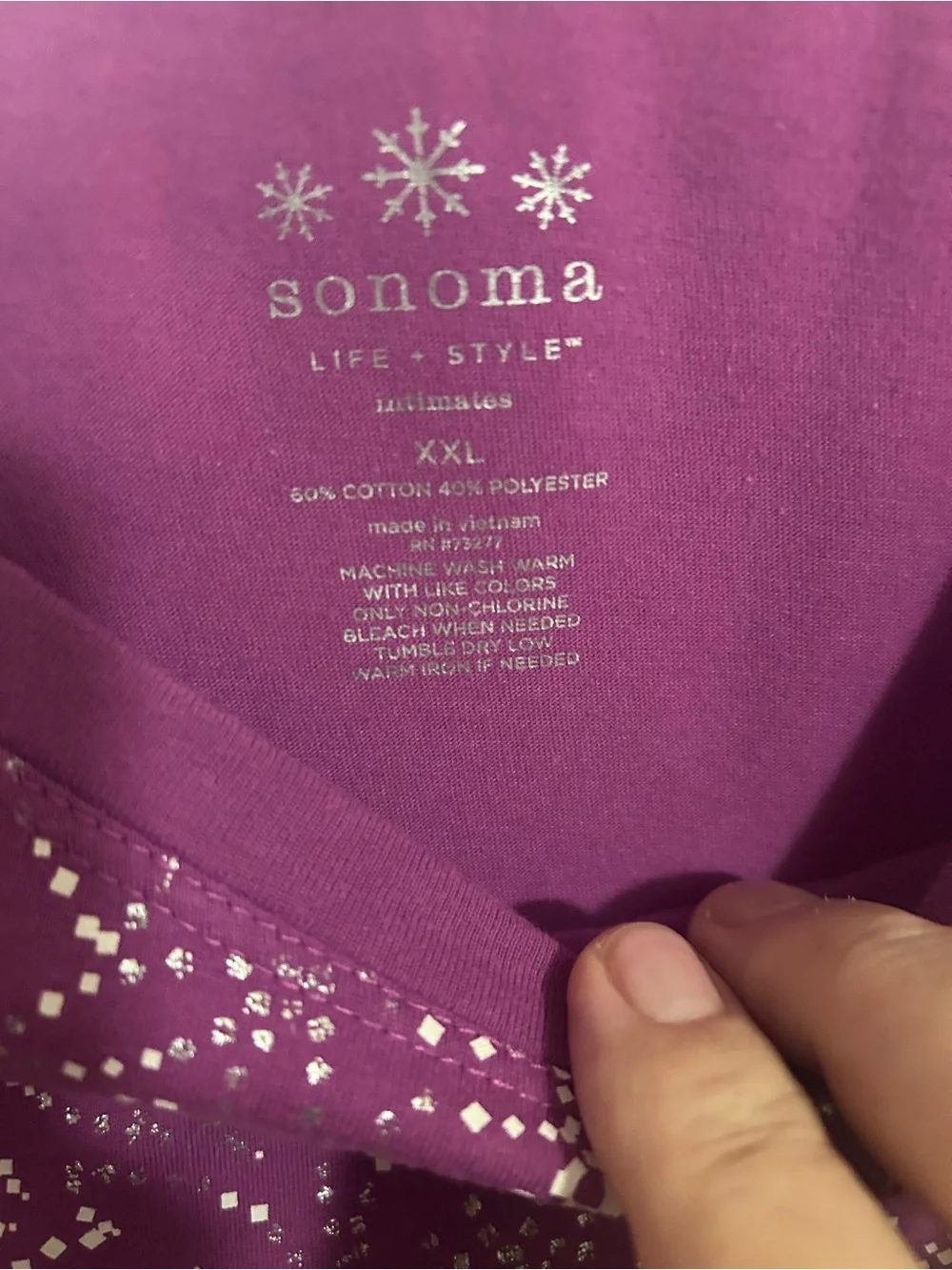Sonoma Long Sleeve Jewel-Embellished Tee in Magenta